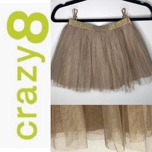 Crazy 8 Gold Metallic Tulle Layered Party Skirt